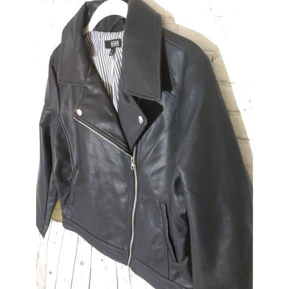 a.n.a Faux black leather jacket, M - Picture 2 of 7